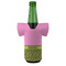Pink & Lime Green Leopard Jersey Bottle Cooler - FRONT (on bottle)