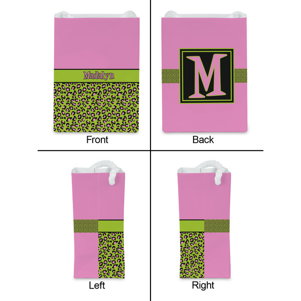 Pink & Lime Green Leopard Jewelry Gift Bag - Matte - Approval