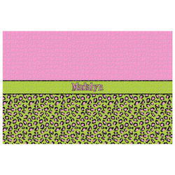 Pink & Lime Green Leopard Jigsaw Puzzle - 1000-piece (Personalized)