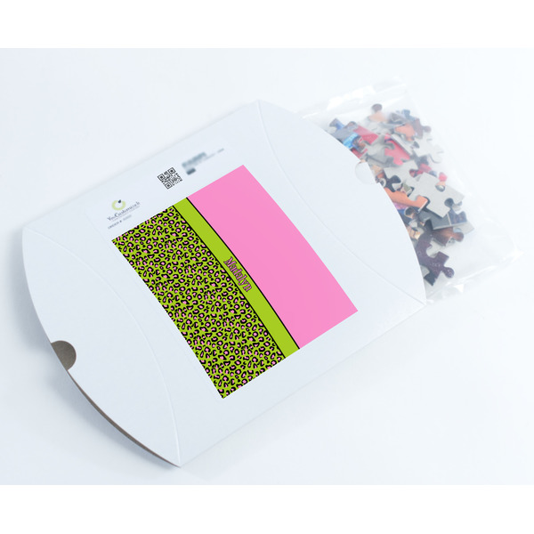 Pink & Lime Green Leopard Jigsaw Puzzle 110 Piece - Box