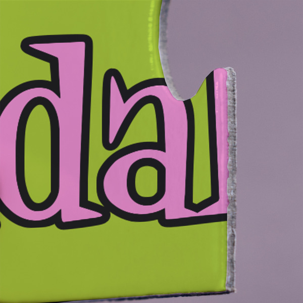 Pink & Lime Green Leopard Jigsaw Puzzle 30 Piece  - Close Up