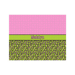 Pink & Lime Green Leopard 500 pc Jigsaw Puzzle (Personalized)