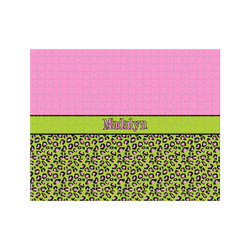 Pink & Lime Green Leopard 500 pc Jigsaw Puzzle (Personalized)