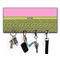 Pink & Lime Green Leopard Key Hanger w/ 4 Hooks & Keys