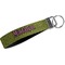 Pink & Lime Green Leopard Webbing Keychain FOB with Metal