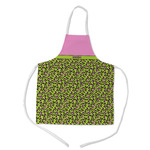 Pink & Lime Green Leopard Kid's Apron - Medium (Personalized)