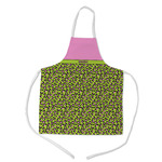 Pink & Lime Green Leopard Kid's Apron w/ Name or Text