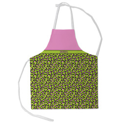 Pink & Lime Green Leopard Kid's Apron - Small (Personalized)