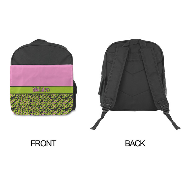 Pink & Lime Green Leopard Kid's Backpack - Approval