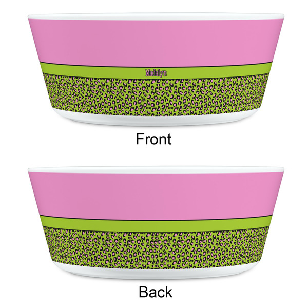 Pink & Lime Green Leopard Kids Bowls - APPROVAL