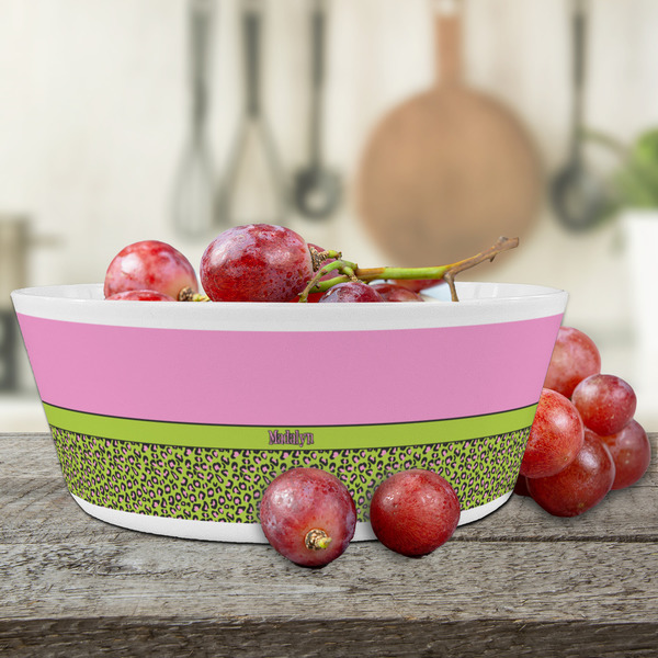 Pink & Lime Green Leopard Kids Bowls - LIFESTYLE