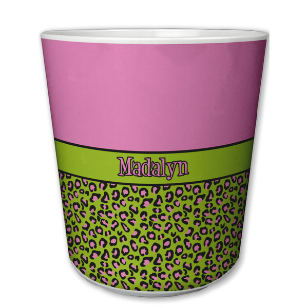 Custom Pink & Lime Green Leopard Plastic Tumbler 6oz (Personalized)