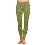 Pink & Lime Green Leopard Ladies Leggings - Small