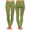 Pink & Lime Green Leopard Ladies Leggings - Front and Back
