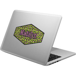 Pink & Lime Green Leopard Laptop Decal (Personalized)