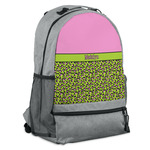 Pink & Lime Green Leopard Backpack (Personalized)