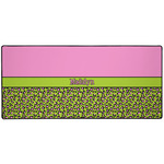 Pink & Lime Green Leopard Gaming Mouse Pad (Personalized)