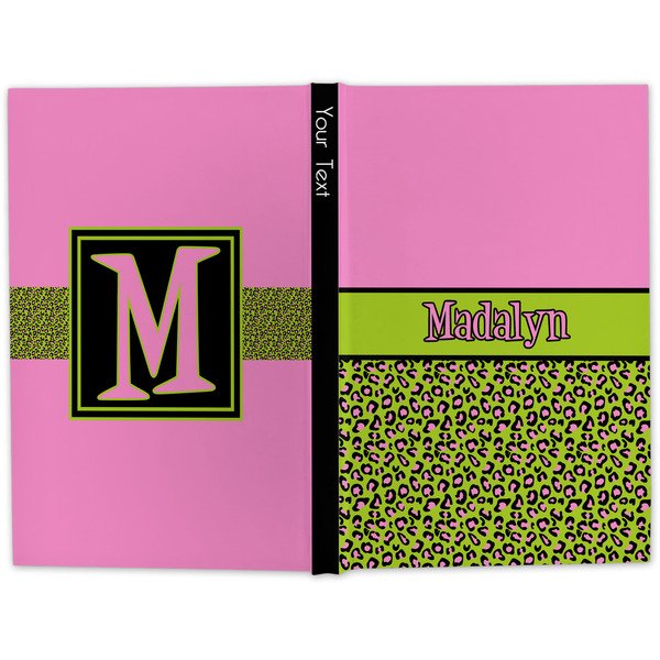Pink & Lime Green Leopard Large Hard Cover Journal - Apvl