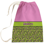 Pink & Lime Green Leopard Laundry Bag (Personalized)