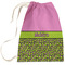 Pink & Lime Green Leopard Large Laundry Bag - Front View