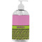 Pink & Lime Green Leopard Plastic Soap / Lotion Dispenser (16 oz - Large - White) (Personalized)