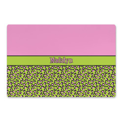 Pink & Lime Green Leopard Large Rectangle Car Magnet (Personalized)