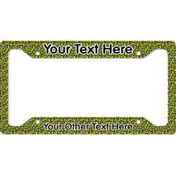 Pink & Lime Green Leopard License Plate Frame - Style A (Personalized)