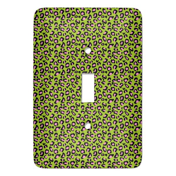 Custom Pink & Lime Green Leopard Light Switch Cover