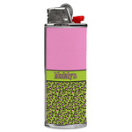 Pink & Lime Green Leopard Case for BIC Lighters (Personalized)