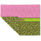 Pink & Lime Green Leopard Linen Placemat - Folded Corner (double side)