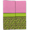 Pink & Lime Green Leopard Linen Placemat - Folded Half (double sided)