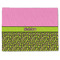 Pink & Lime Green Leopard Single-Sided Linen Placemat - Single w/ Name or Text