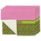 Pink & Lime Green Leopard Single-Sided Linen Placemat - Set of 4 w/ Name or Text