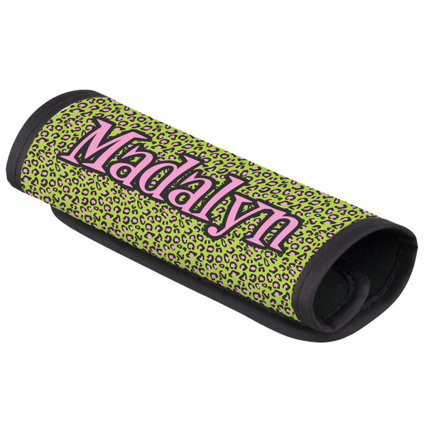 Custom Pink & Lime Green Leopard Luggage Handle Cover (Personalized)