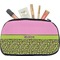 Pink & Lime Green Leopard Makeup / Cosmetic Bag - Medium (Personalized)