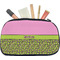 Pink & Lime Green Leopard Makeup / Cosmetic Bag - Medium (Personalized)