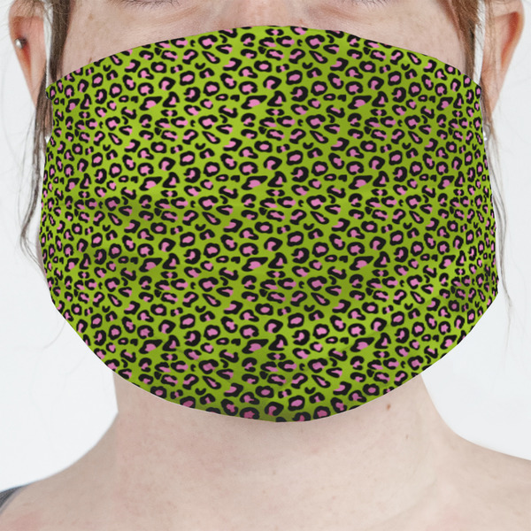 Custom Pink & Lime Green Leopard Face Mask Cover