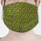 Pink & Lime Green Leopard Mask - Pleated (new) Front View on Girl