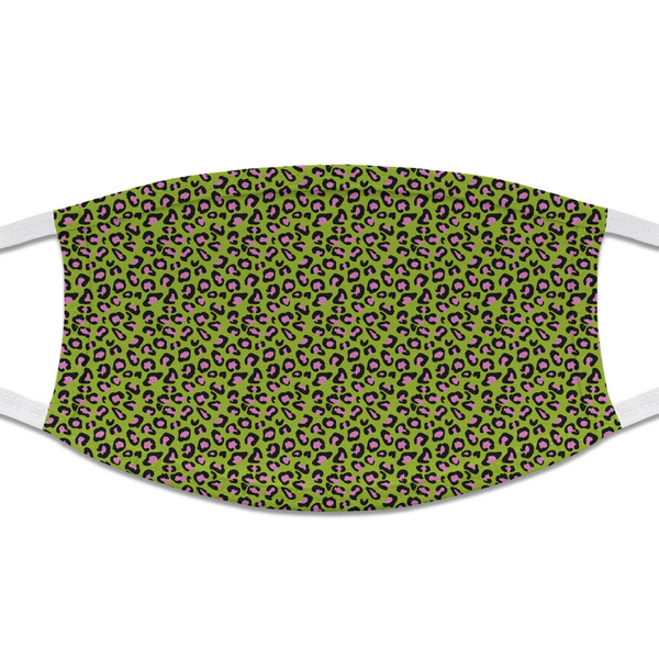 Custom Pink & Lime Green Leopard Cloth Face Mask (T-Shirt Fabric)