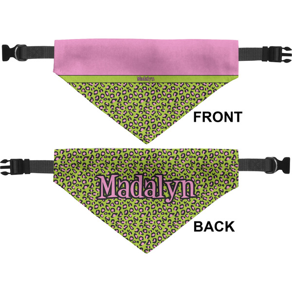 Pink & Lime Green Leopard Medium Dog Bandana Approval