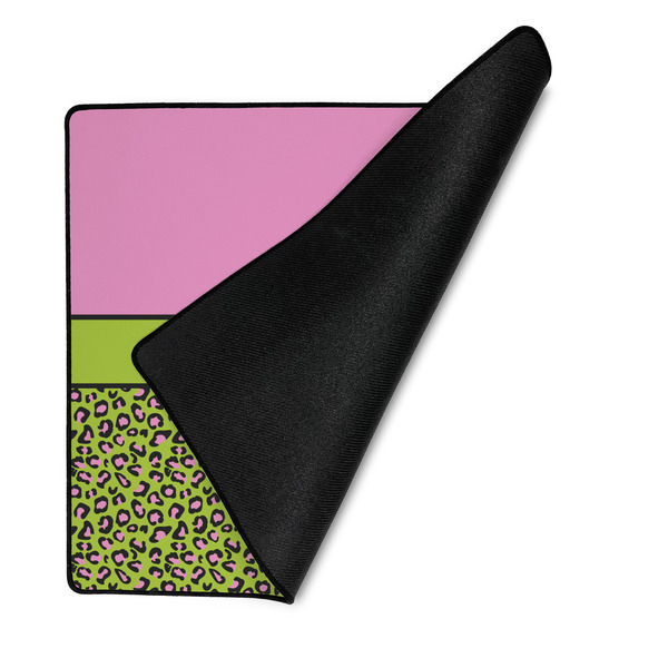 Pink & Lime Green Leopard Medium Gaming Mats - FRONT W/FOLD