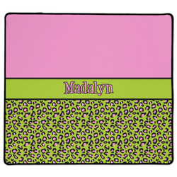 Pink & Lime Green Leopard XL Gaming Mouse Pad - 18" x 16" (Personalized)