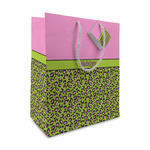 Pink & Lime Green Leopard Medium Gift Bag (Personalized)