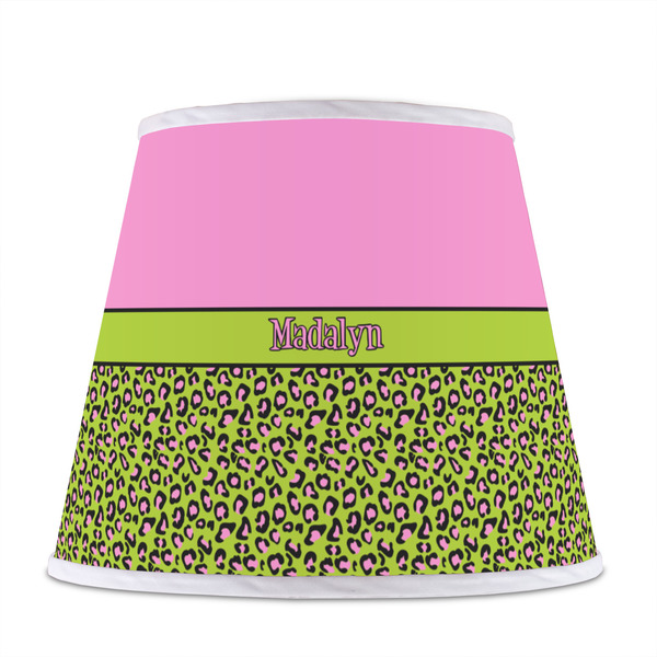 Pink & Lime Green Leopard Poly Film Empire Lampshade - Front View