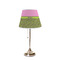 Pink & Lime Green Leopard Poly Film Empire Lampshade - On Stand