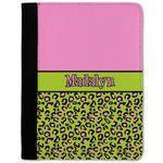 Pink & Lime Green Leopard Notebook Padfolio w/ Name or Text