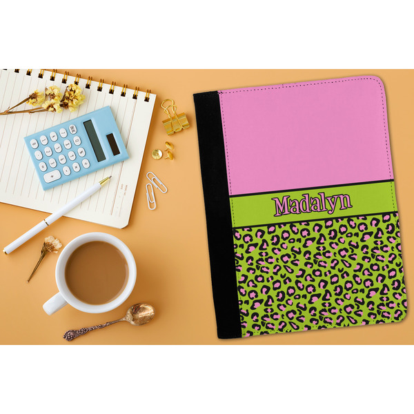 Pink & Lime Green Leopard Medium Padfolio - LIFESTYLE (adult)