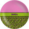 Pink & Lime Green Leopard Melamine Plate 8 inches