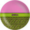 Pink & Lime Green Leopard Melamine Plate (Personalized)