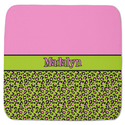 Pink & Lime Green Leopard Memory Foam Bath Mat - 48"x48" (Personalized)